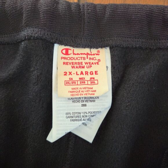 Vintage Champion Reverse Weave Sweatpants 2XL XXL Black Warmup Thick Joggers Y2K - Picture 5 of 13